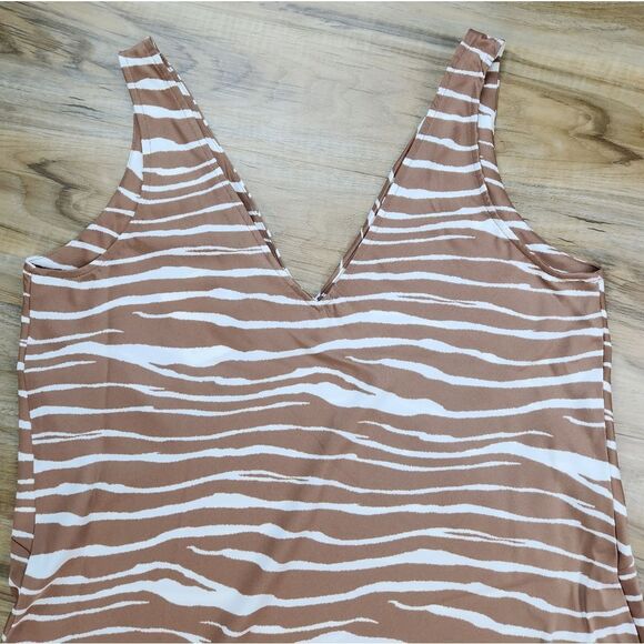 🔹️NWT A New Day Tan & Cream Zebra Print Sleeveless Slip Dress XLarge - Picture 7 of 12